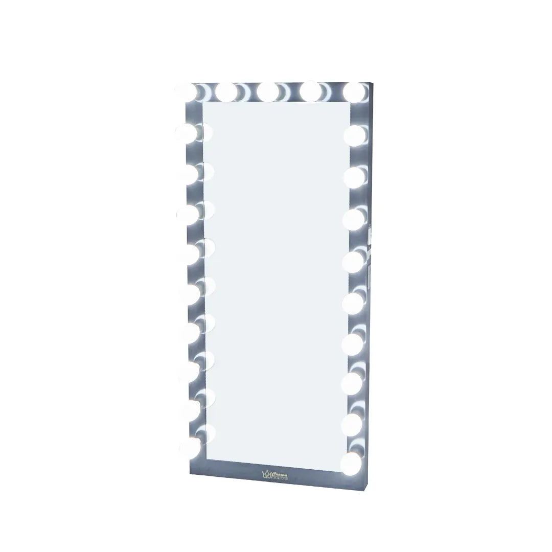 Crown Vanity Black Framed Full Length Hollywood Mirror