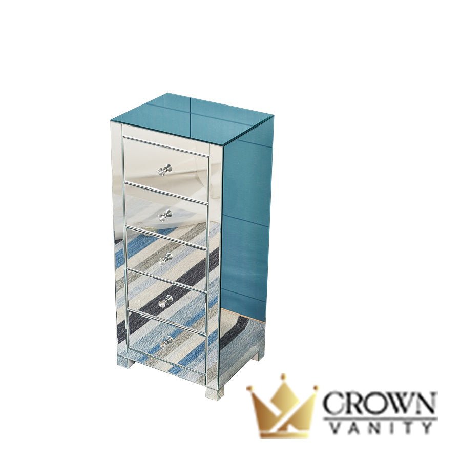Hollywood Makeup Vanity Station Mirrored Chest CrownVanity